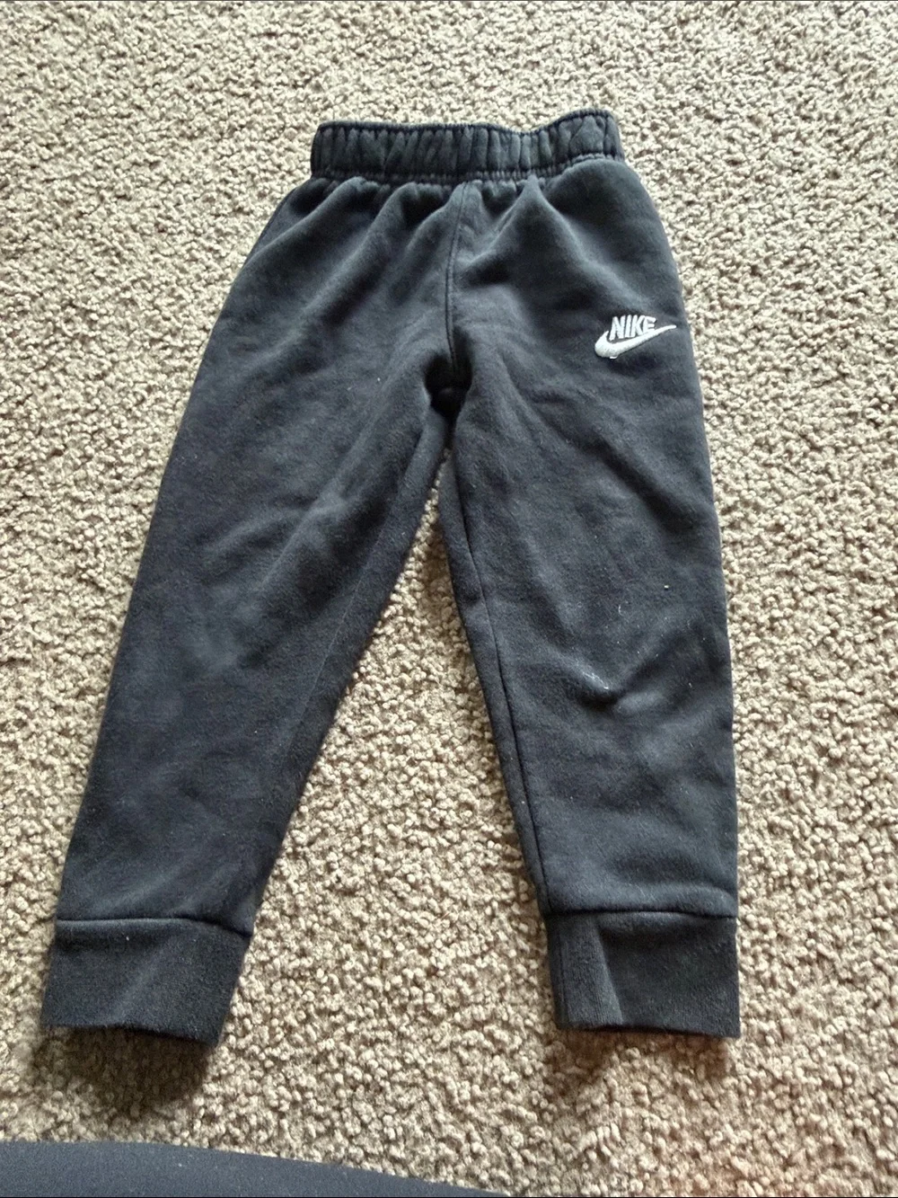 B41 4t Nike Black Kids Fleece Joggers with White Logo